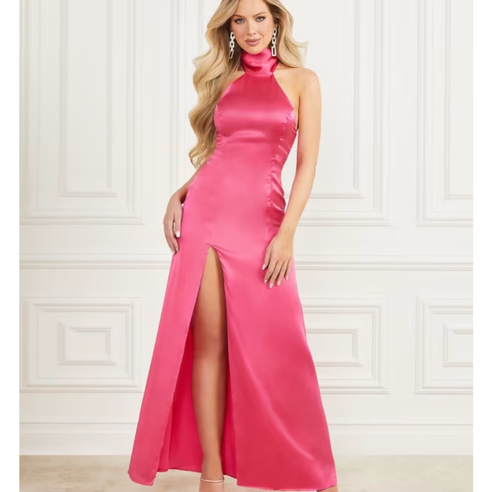Gessy Silk Halter Maxi Dress